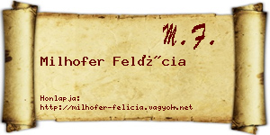 Milhofer Felícia névjegykártya
